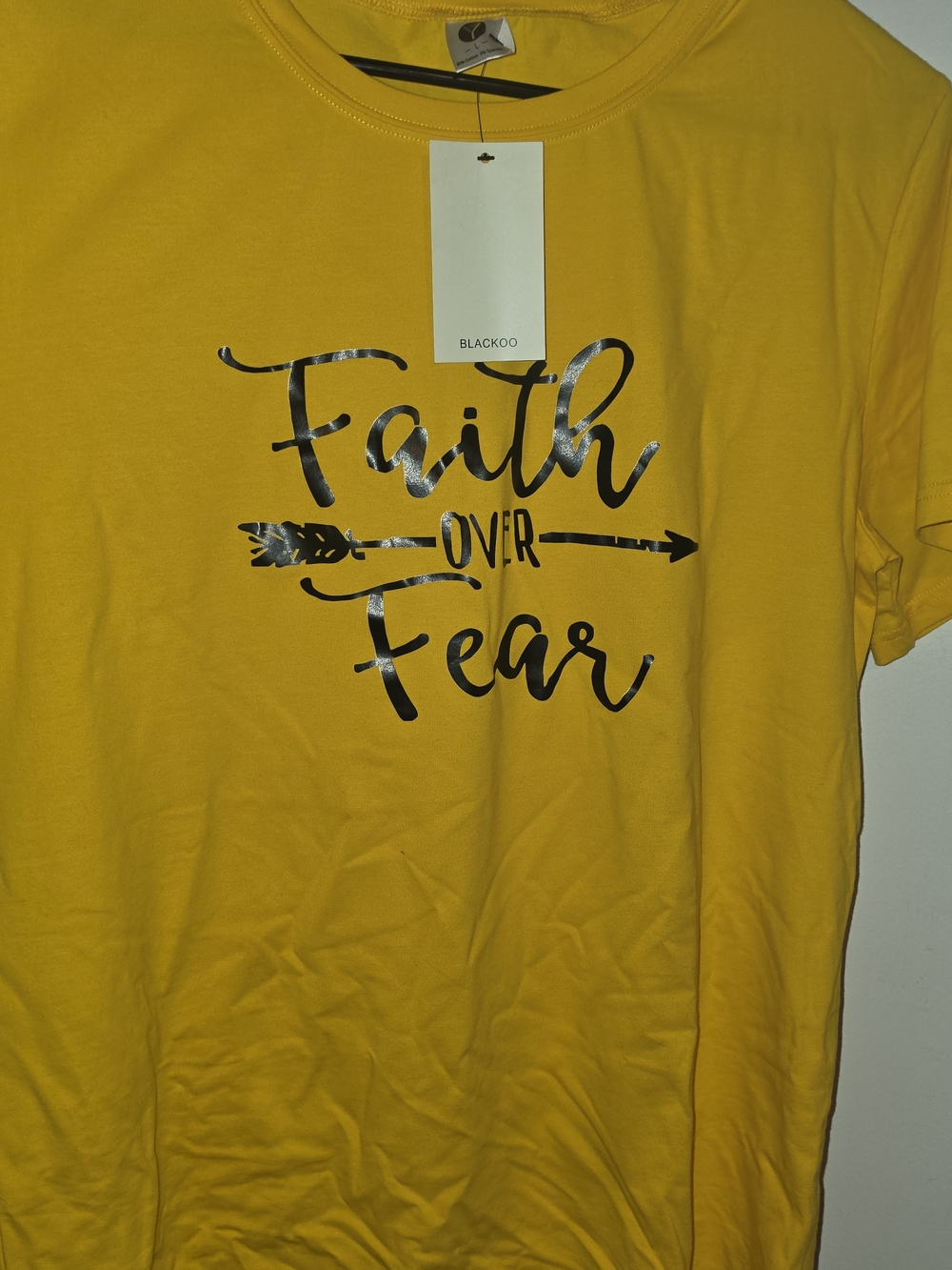 Black "Faith Over Fear" Yellow Graphic Tee